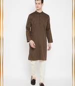 Brown plain viscose rayon men-kurtas