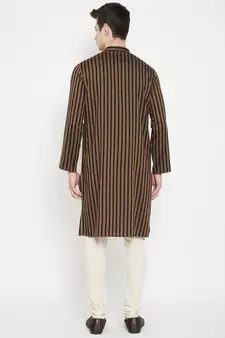 Brown plain viscose rayon men-kurtas