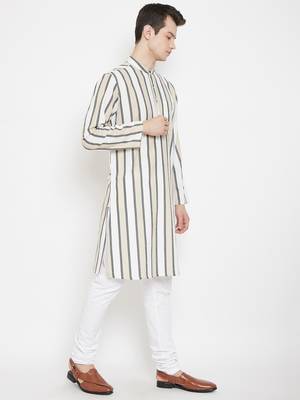 Multicolor plain linen men-kurtas 3