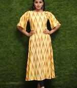 Women Yellow Long Kurti For Girls 