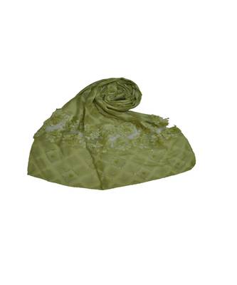 Most Sold Hijab - Cotton Fabric - Heavy Lace On The Hijab - With Kite Shaped Diamond Work On The Hijab - Green 1