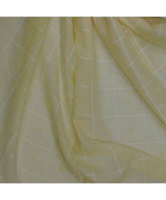 Premium Cotton Fabric - Box Checkered Designer Work Hijab - With 4 Sided Fringe's On The Border - Cream 4