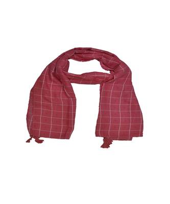 Premium Cotton Fabric - Box Checkered Designer Work Hijab - With 4 Sided Fringe's On The Border - Orange 2