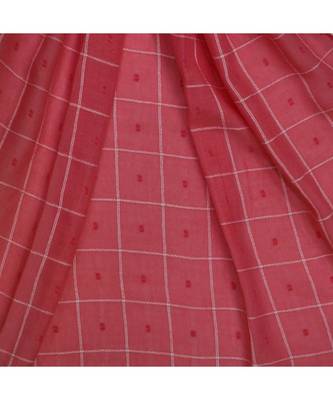 Premium Cotton Fabric - Box Checkered Designer Work Hijab - With 4 Sided Fringe's On The Border - Orange 4