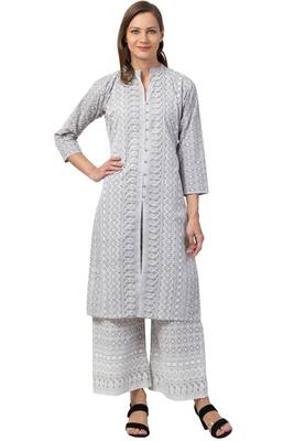 MRC Women Embroidered Kurti With Palazzo Set 1