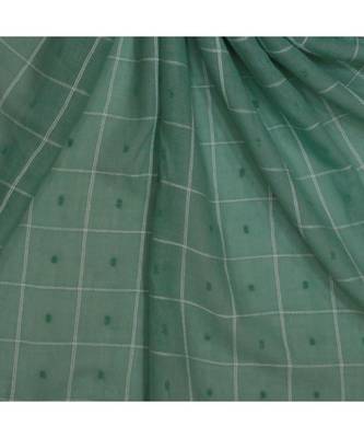 Premium Cotton Fabric - Box Checkered Designer Work Hijab - With 4 Sided Fringe's On The Border - Green 4