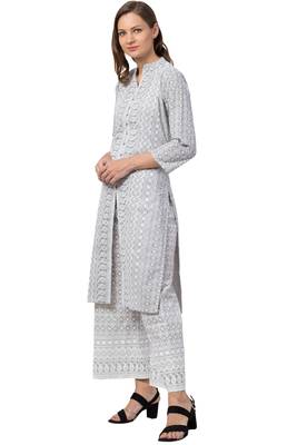 MRC Women Embroidered Kurti With Palazzo Set 3