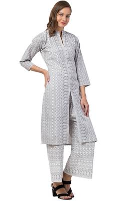 MRC Women Embroidered Kurti With Palazzo Set 4