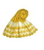 Best Of All Time - Premium Cotton Fabric - Designer 3 Liner Mountain Design Hijab - Pearl On Every Design - Yellow