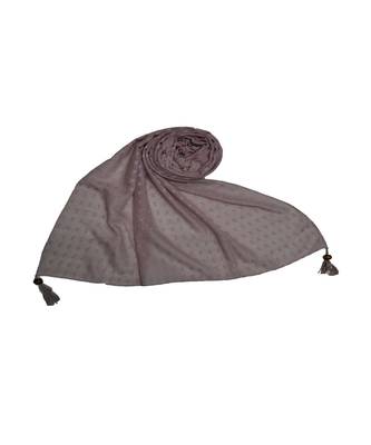 - Shining Silver Liner All Over The Stole - Best For Party Wear - Fringe's On The Border Of The Stole - Purple 1