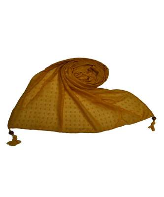 - Shining Silver Liner All Over The Stole - Best For Party Wear - Fringe's On The Border Of The Stole - Yellow 1