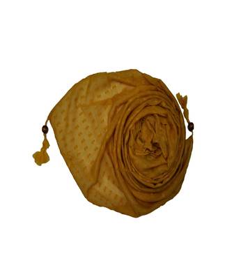 - Shining Silver Liner All Over The Stole - Best For Party Wear - Fringe's On The Border Of The Stole - Yellow 2