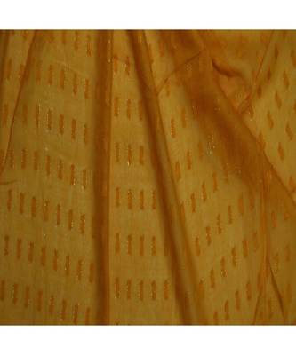 - Shining Silver Liner All Over The Stole - Best For Party Wear - Fringe's On The Border Of The Stole - Yellow 4