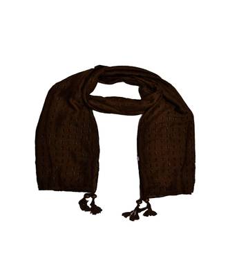 - Shining Silver Liner All Over The Stole - Best For Party Wear - Fringe's On The Border Of The Stole - Brown 3