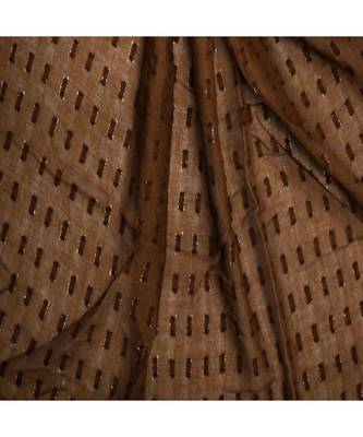 - Shining Silver Liner All Over The Stole - Best For Party Wear - Fringe's On The Border Of The Stole - Brown 4