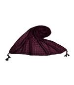 - Shining Silver Liner All Over The Stole - Best For Party Wear - Fringe's On The Border Of The Stole - Purple