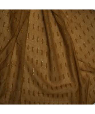 - Shining Silver Liner All Over The Stole - Best For Party Wear - Fringe's On The Border Of The Stole - Brown 4