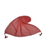 - Shining Silver Liner All Over The Stole - Best For Party Wear - Fringe's On The Border Of The Stole - Orange