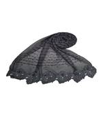 Rich Cotton Fabric - Designer Party Wear Ari Work Hijab - Flower Design and Pearls Over The Stole - Grey