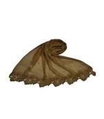 Best Selling Basic Hijab - Back To Basics - Fabric - Rich Cotton - Goldenish Finish Textured All Over The Stole - Brown
