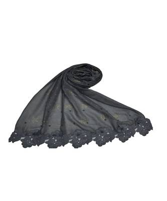 Best Selling Basic Hijab - Back To Basics - Fabric - Rich Cotton - Goldenish Finish Textured All Over The Stole - Grey 1