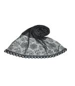 Best In Class - Best In Design - Rich Diamond Work - Stripes and Embroidered Liner With Cotton Blend Fabric - Black