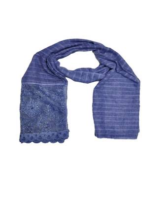 Best In Class - Best In Design - Rich Diamond Work - Stripes and Embroidered Liner With Cotton Blend Fabric - Blue 3