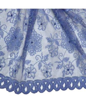 Best In Class - Best In Design - Rich Diamond Work - Stripes and Embroidered Liner With Cotton Blend Fabric - Blue 4