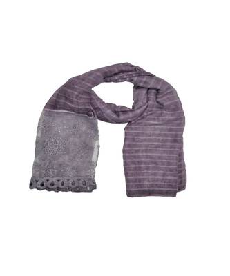 Best In Class - Best In Design - Rich Diamond Work - Stripes and Embroidered Liner With Cotton Blend Fabric - Purple 3
