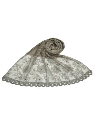 Best In Class - Best In Design - Rich Diamond Work - Stripes and Embroidered Liner With Cotton Blend Fabric - Brown 1