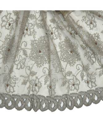 Best In Class - Best In Design - Rich Diamond Work - Stripes and Embroidered Liner With Cotton Blend Fabric - Brown 4