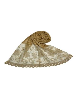 Best In Class - Best In Design - Rich Diamond Work - Stripes and Embroidered Liner With Cotton Blend Fabric - Brown 1