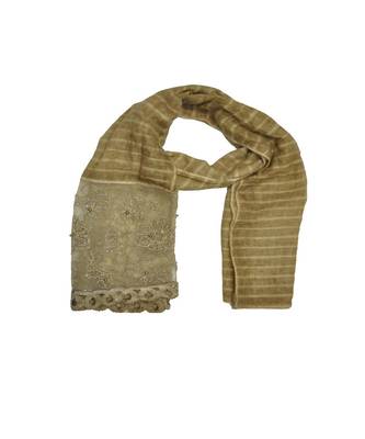 Best In Class - Best In Design - Rich Diamond Work - Stripes and Embroidered Liner With Cotton Blend Fabric - Brown 3