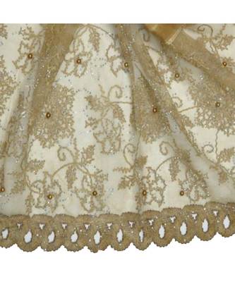 Best In Class - Best In Design - Rich Diamond Work - Stripes and Embroidered Liner With Cotton Blend Fabric - Brown 4