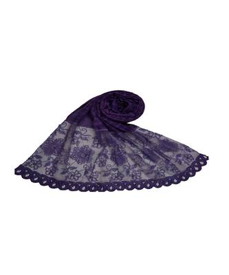 Best In Class - Best In Design - Rich Diamond Work - Stripes and Embroidered Liner With Cotton Blend Fabric - Purple 1