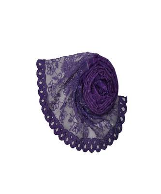 Best In Class - Best In Design - Rich Diamond Work - Stripes and Embroidered Liner With Cotton Blend Fabric - Purple 2