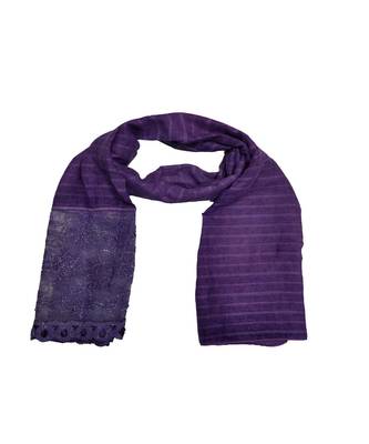 Best In Class - Best In Design - Rich Diamond Work - Stripes and Embroidered Liner With Cotton Blend Fabric - Purple 3