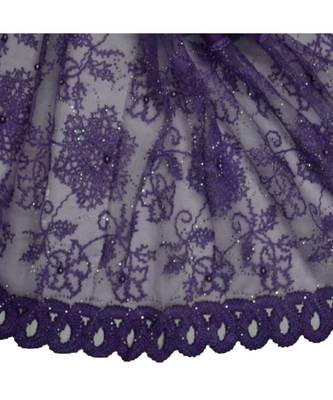 Best In Class - Best In Design - Rich Diamond Work - Stripes and Embroidered Liner With Cotton Blend Fabric - Purple 4
