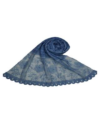 Best In Class - Best In Design - Rich Diamond Work - Stripes and Embroidered Liner With Cotton Blend Fabric - Blue 1