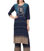 MRC Women Rayon Printed Kurti With Palazzo Set