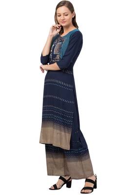 MRC Women Rayon Printed Kurti With Palazzo Set 3