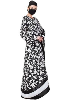 Musheco-Unique Design Of Modest Dress In Black & White-Not An Abaya 3