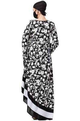 Musheco-Unique Design Of Modest Dress In Black & White-Not An Abaya 4