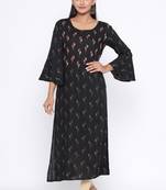 Ardozaa Women's Rayon Printed Straight Kurta (Black)