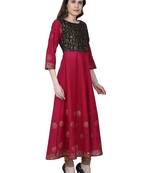 Varkha Fashion Cotton Round Neck Anarkali Kurta