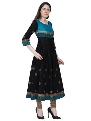 Varkha Fashion Cotton Round Neck Anarkali Kurta 2
