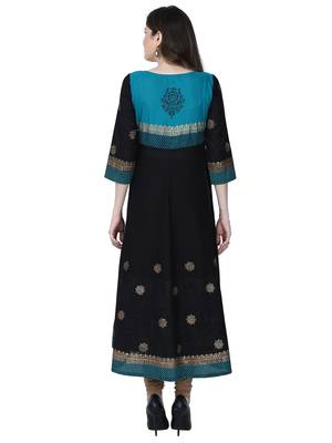 Varkha Fashion Cotton Round Neck Anarkali Kurta 4