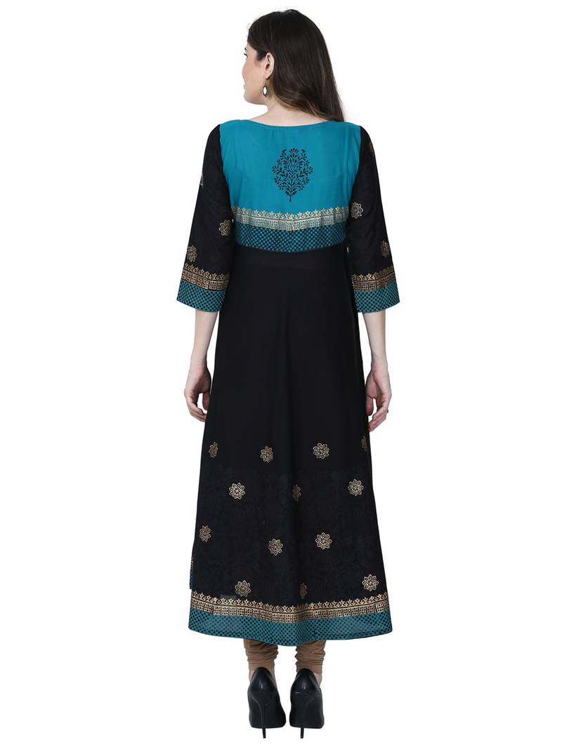 Varkha Fashion Cotton Round Neck Anarkali Kurta
