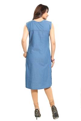 Blue printed cotton kurtas-and-kurtis 3