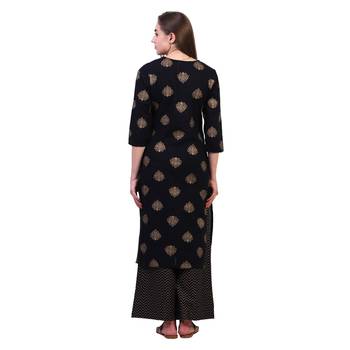 Black printed viscose rayon kurtas-and-kurtis 2
